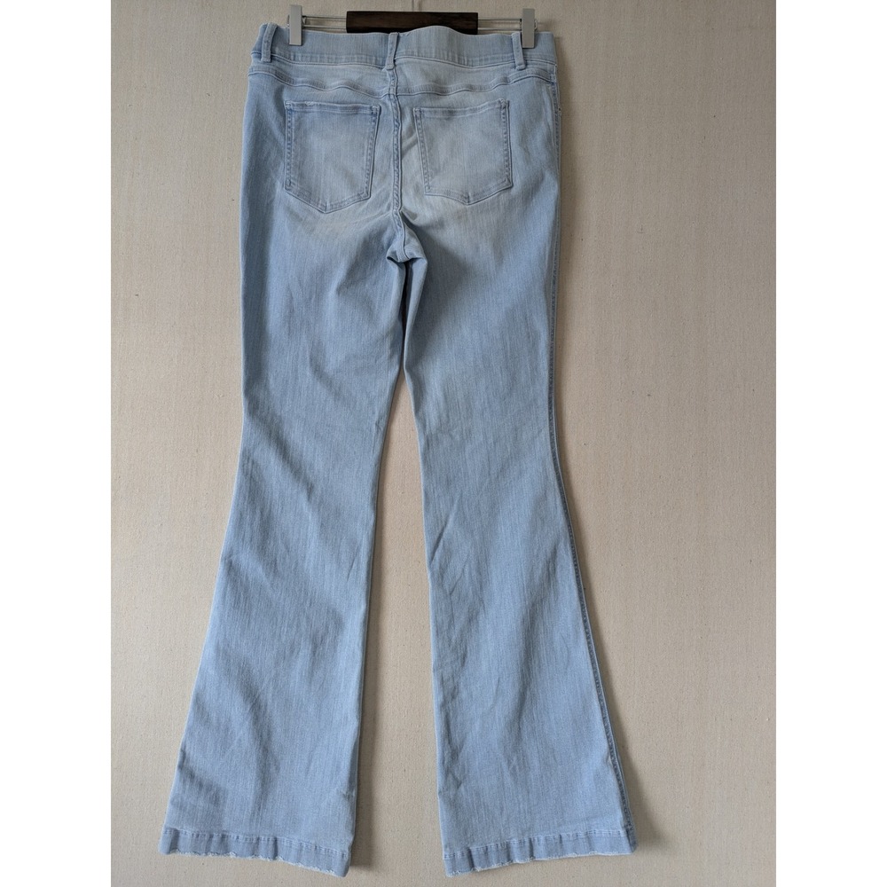 Spanx Flare Jeans Womens Large Light Retro Wash Pull On Shaping Denim New Tags - Picture 3 of 10